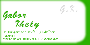 gabor khely business card